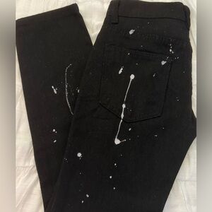 Kids Black Splatter Jeans